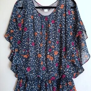 Floral Flouncy Chiffon Blouse